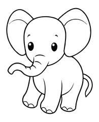 Naklejka premium Cute baby elephant cartoon vector illustration adorable wild animal drawing