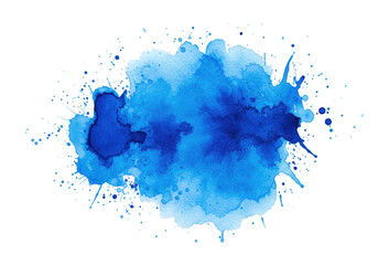 Fototapeta premium Blue watercolor splash isolated on transparent background