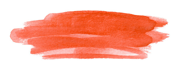 red watercolor background. Artistic hand paint. Isolated on transparent background.