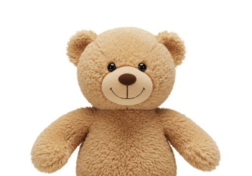 Light brown teddy bear soft toy plush animal transparent background