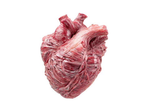 A realistic depiction of a raw heart