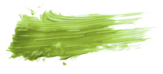 Green watercolor brush isolated on transparent background