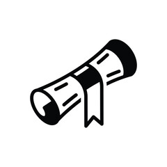 Black solid icon for degree