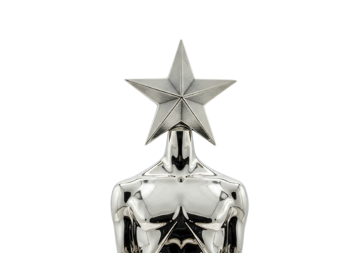 Silver star award trophy figure achievement symbol success icon