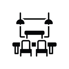 Black solid icon for classroom