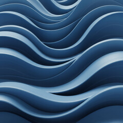 3D Rendered Abstract Blue Wavy Background with Flowing Dynamic Curves