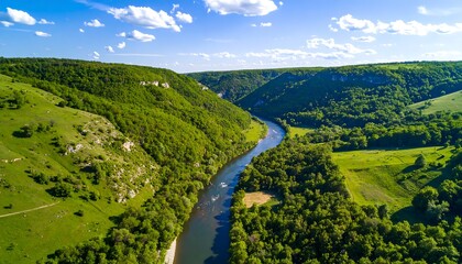 Aerial view of a river valley