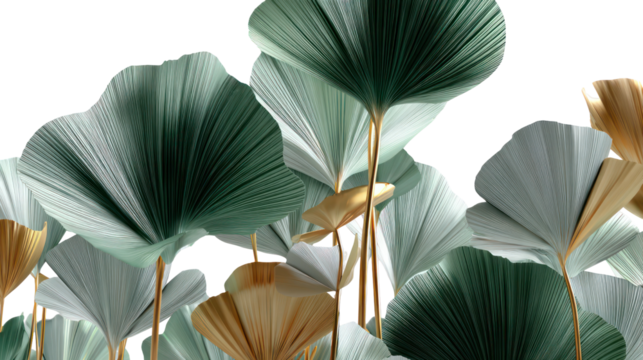 Plants in 3D rendering on transparent background
