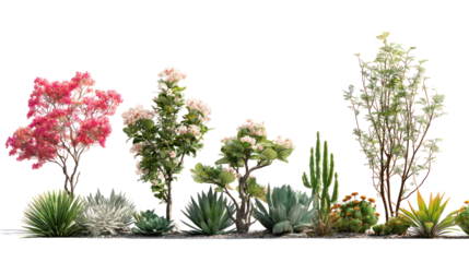 Plants in 3D rendering on transparent background
