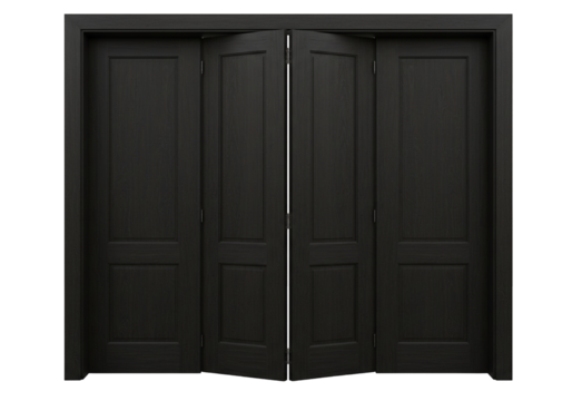 Black wooden folding door interior design element