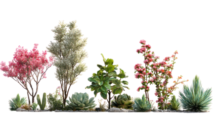 Plants in 3D rendering on transparent background