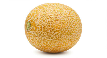 Close Up of a Cantaloupe Melon Isolated Against White Emphasizing its Texture and Natural Patterns with Transparent Background