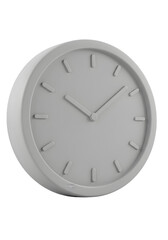 3D Rendered Gray Analog Wall Clock Isolated On Transparent Background