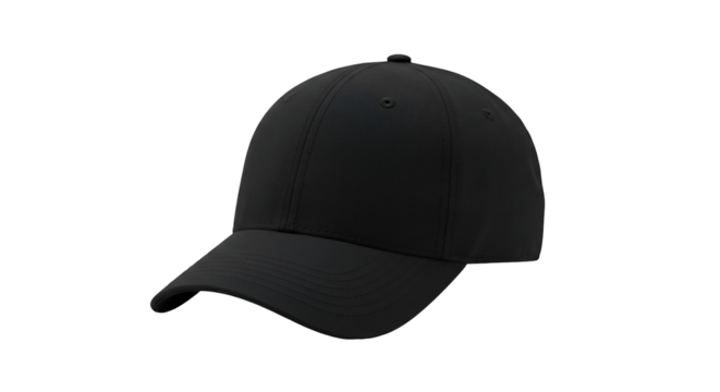 Black baseball cap classic design transparent background fashion accessory apparel mockup - Powered by Adobe
