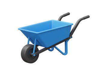 3D Rendered Illustration Of A Blue Wheelbarrow Isolated On Black Background