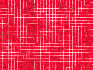 手描き背景　チェック　赤
