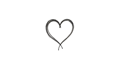 Minimalistic artistic heart shape created with fine black lines on a neutral background