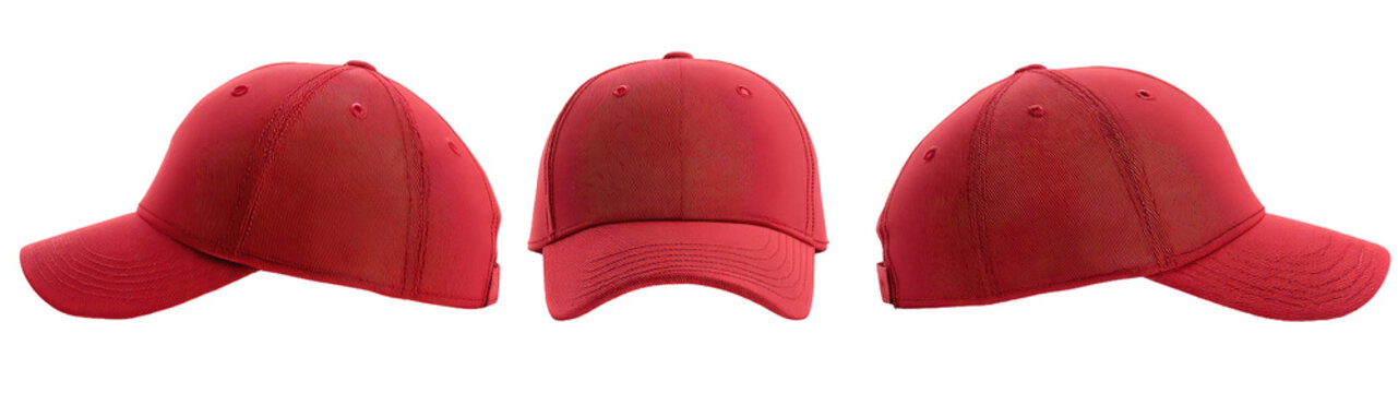 Three red baseball caps (2)