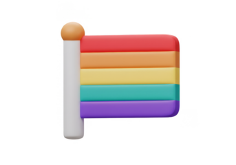 3D Rendered Rainbow Flag Illustration On Isolated Transparent Background