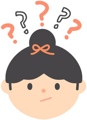 Curious Girl Character Hand Drawn Illustration