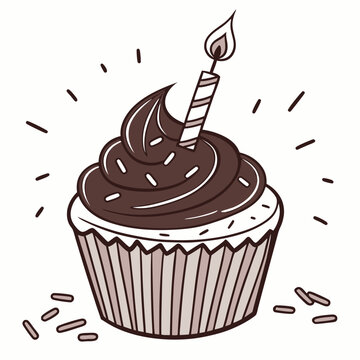 birthday cupcake with candle