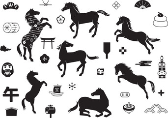 2026年度の午年の年賀状素材
