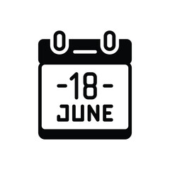 Black solid icon for 18 june
