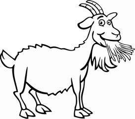 Cute Farm Goat Cartoon Vector...