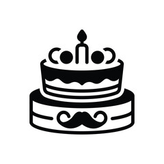 Black solid icon for cake