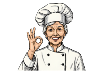 A Smiling Chef Giving Okay Hand Gesture Isolated Illustration