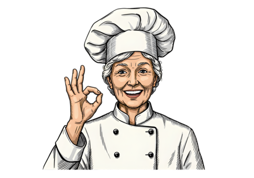 A Smiling Chef Giving Okay Hand Gesture Isolated Illustration - Powered by Adobe