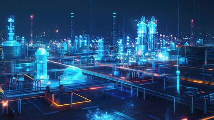 Futuristic Digital City | Smart City Hologram Technology | Innovation and Modern Future – 4K HD Video - Powered by Adobe