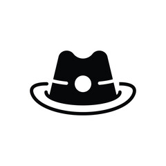 Black solid icon for hat