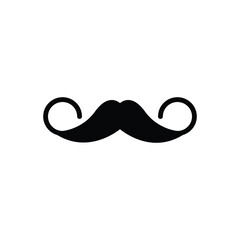 Black solid icon for mustache