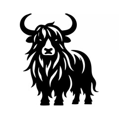 Domestic Yak Silhouettes - Bl...