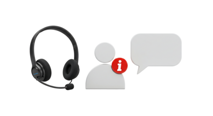 3 d headset person speech bubble communication support customer service icon