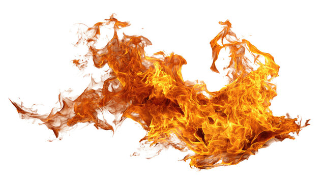 Abstract fiery shape, orange and yellow flames against black
