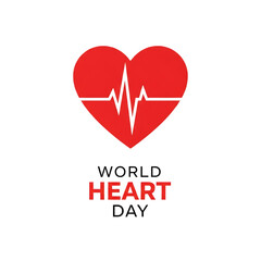 World heart day concept with heart shape isolated on transparent background