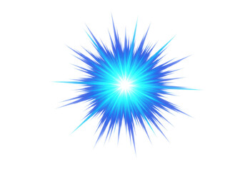 Blue starburst explosion isolated on transparent background