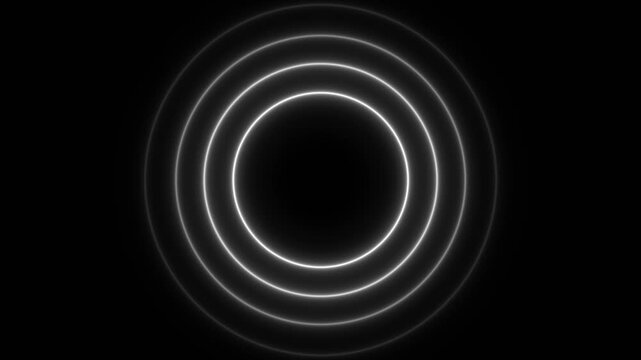 Abstract neon circle radio waves looping background. Abstract neon radio waves signal.Radio wave signal, radar concept.Radio waves seamless animation background video with alpha chanel.4k video