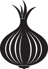  Vegetable Onion Silhouette Vector Illustration