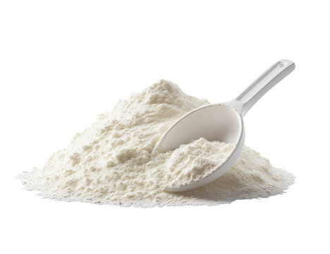 Pile of powdered substance with measuring spoon
