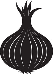  Vegetable Onion Silhouette Vector Illustration