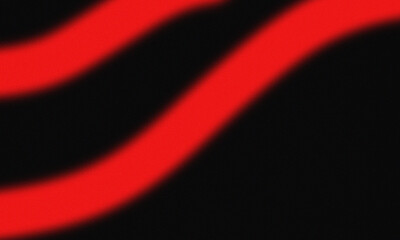 Abstract two Orange Wavy Lines on Black Background. Noise and blurred effect grainy design