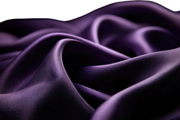 Close-up of rich, deep purple silk fabric draped in soft folds