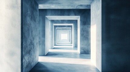 Abstract concrete corridor