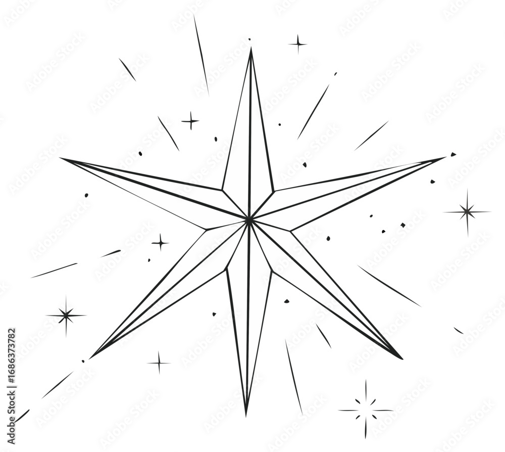Canvas Prints geometric starburst with sparkles and rays illustration
