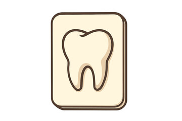 Tooth Icon on Dental Card for Medical Graphics Concept, Dental Care Illustration, Oral Health Symbol, Isolated Vector Design for Dentistry Apps, Transparent Background, Stock Cartoon Artwork