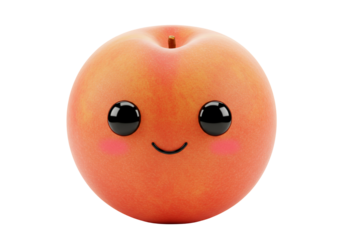 Cute peach character with transparent background