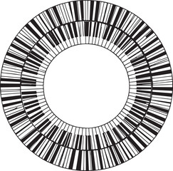  Music Instrument Round Frame Silhouette Vector Illustration